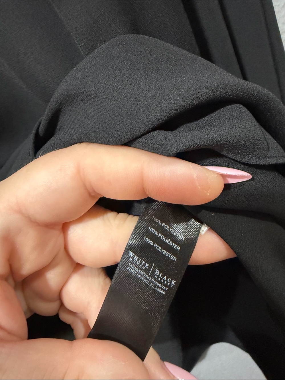 WHBM Black Chiffon Split Back High Low Blouse Size 10 - Picture 3 of 5